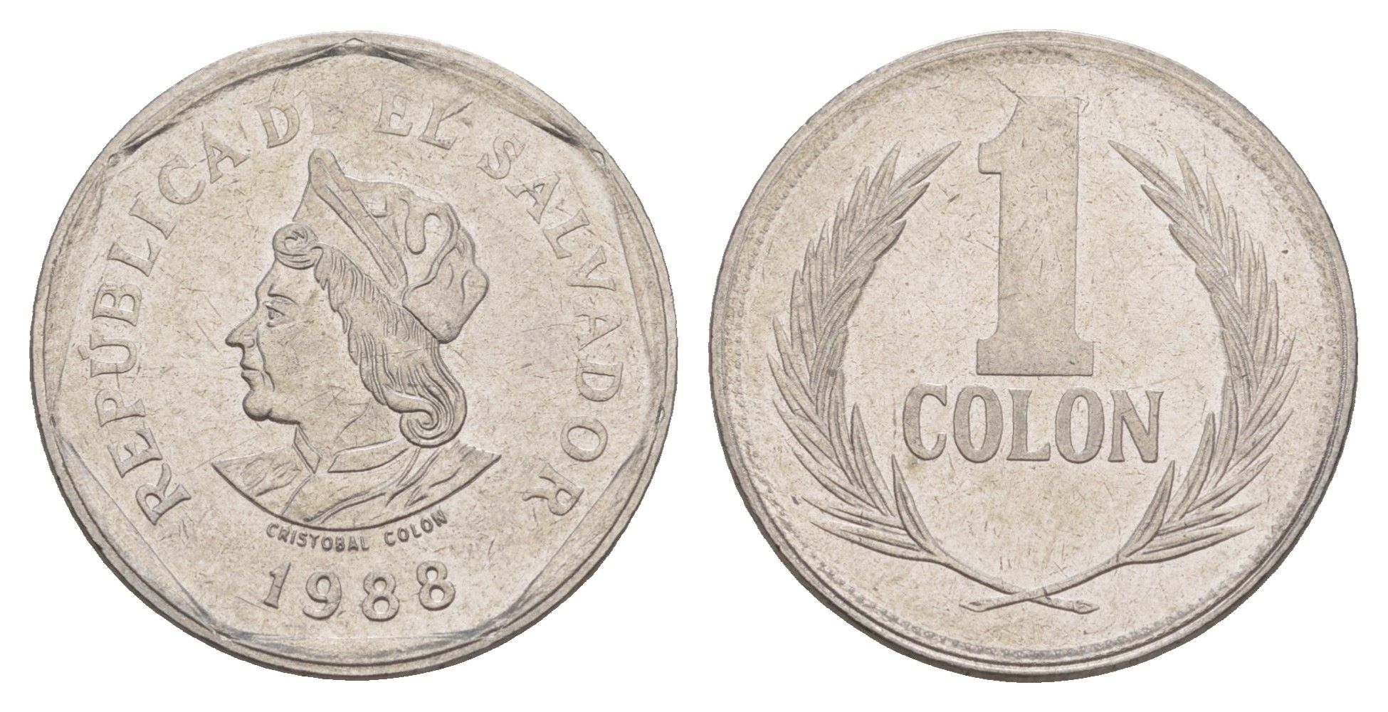 Сальвадор 1 колон 1988 KM 156 нержавеющая сталь 4646-652