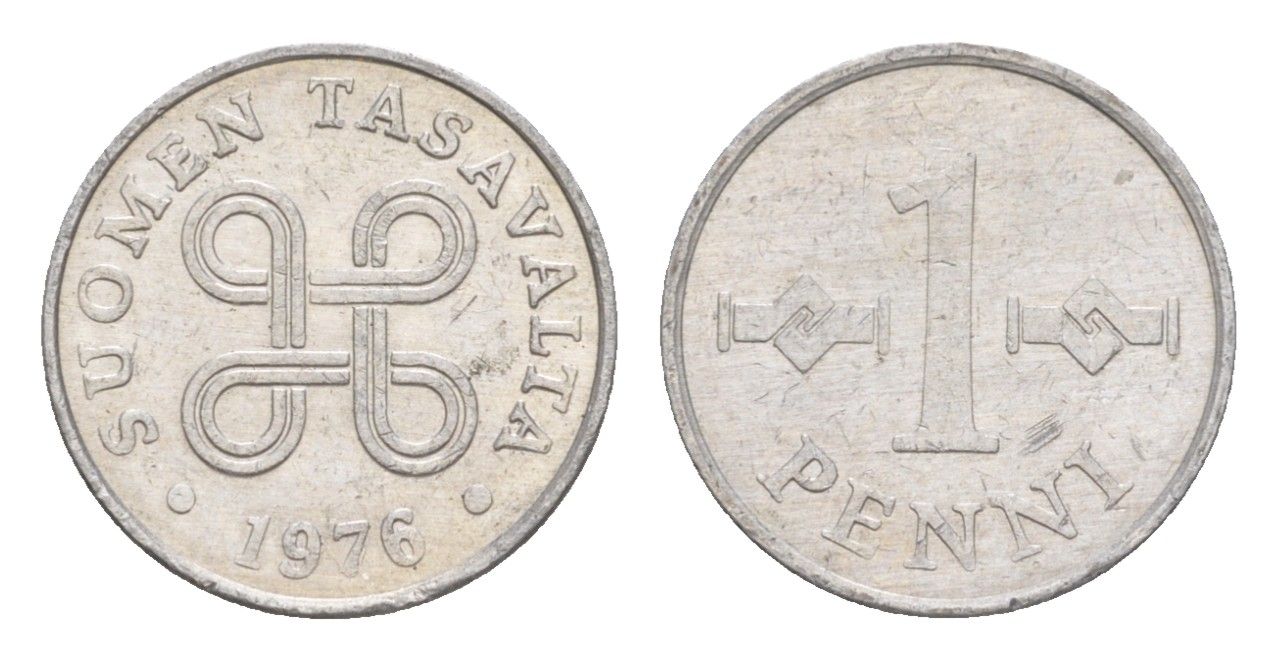 Финляндия 1 пенни 1976 KM 44a алюминий 4647-243