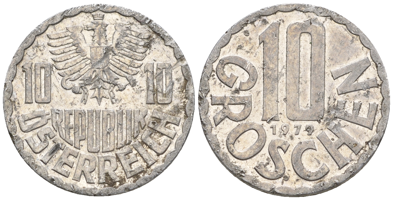 Австрия 10 грошей 1979 KM 2878 алюминий 60-1145