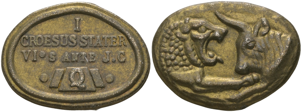 ЕВРОПА ЖЕТОН ND С ИЗОБРАЖЕНИЕМ КИЗИКИНА, БОЙ ЛЬВА С БЫКОМ желтый металл 65-522