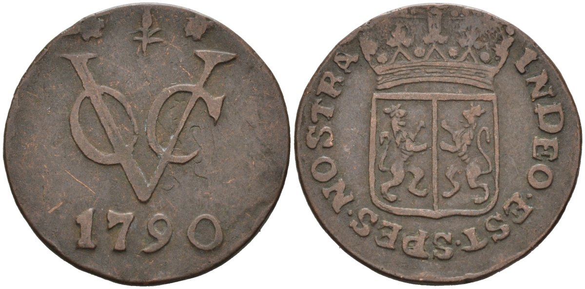 Нидерландская Восточная Индия, Гельдерланд (Gelderland) 1 дуит 1790 KM 50.2 медь 4577-111