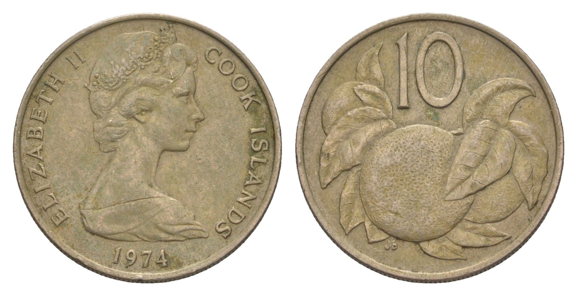 Острова Кука 10 центов 1974 KM 4 медно-никель 4631-1112