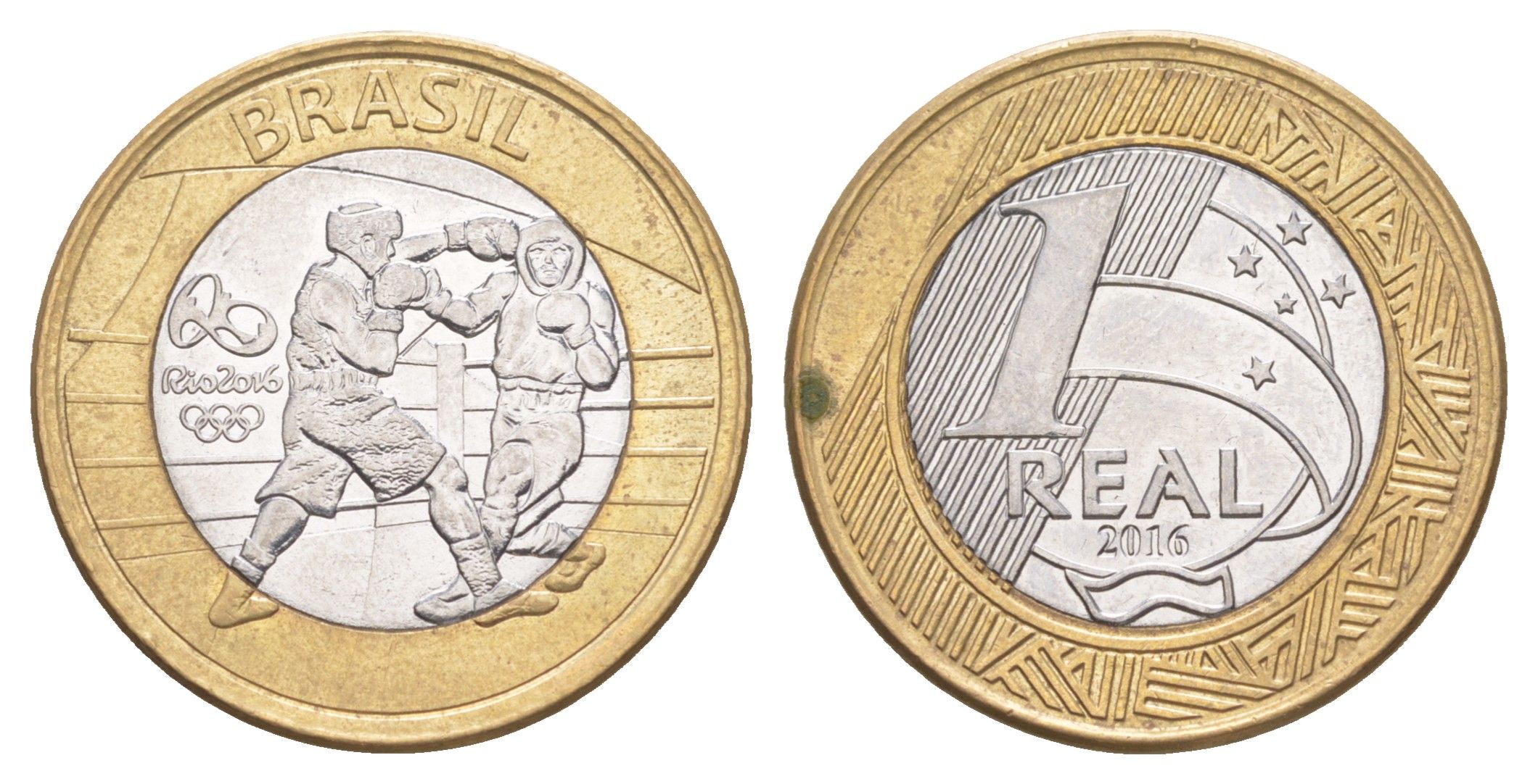 Бразилия 1 реал 2016 XXXI летние Олимпийские Игры, Рио-де-Жанейро 2016 - Бокс KM 724 биметалл UNC 4646-157