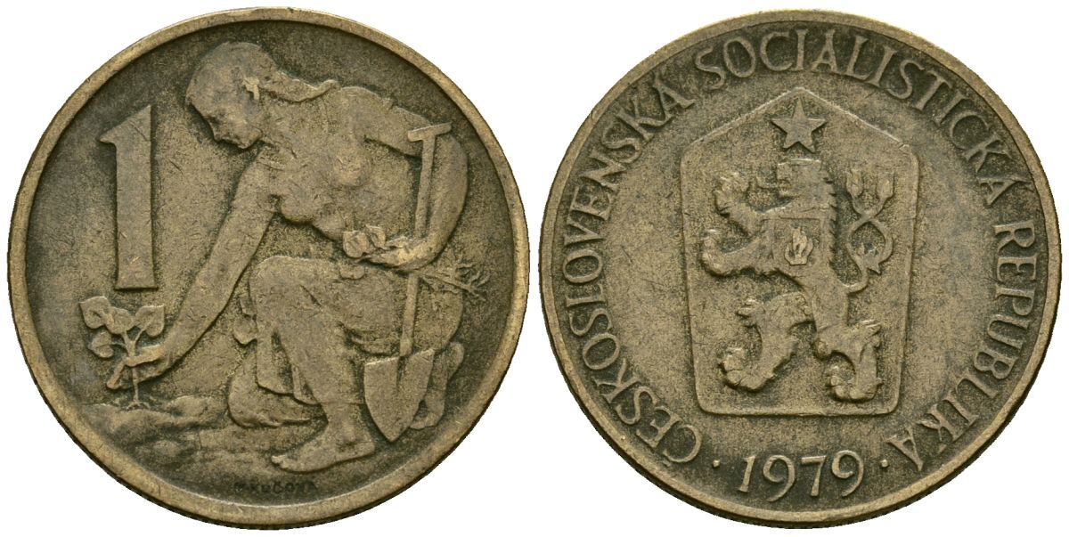 Чехословакия 1 крона 1979 посади свое дерево KM 50 алюминиевая бронза 4167-934