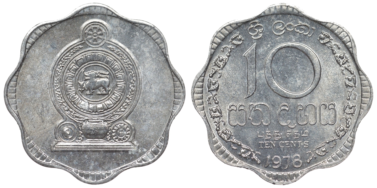 Шри-Ланка 10 центов 1978 KM 140 a алюминий 4118-935
