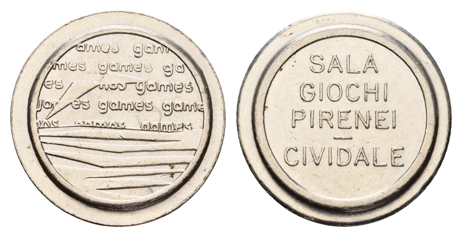 Италия, Чивидале жетон для равлечений Sale Giochi диаметр 24 мм, вес 5,3 гр нержавеющая сталь 4670-845