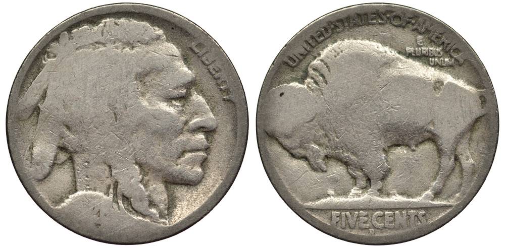 США 5 ЦЕНТОВ 1934 D, ИНДЕЕЦ, БИЗОН KM 134 медно-никель 27-721