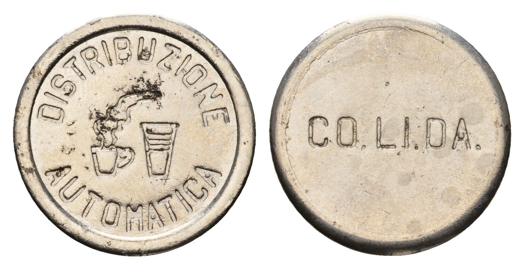 Италия жетон для выдачи напитков - кофе диаметр 22 мм, вес 5,6 гр нержавеющая сталь 4669-249