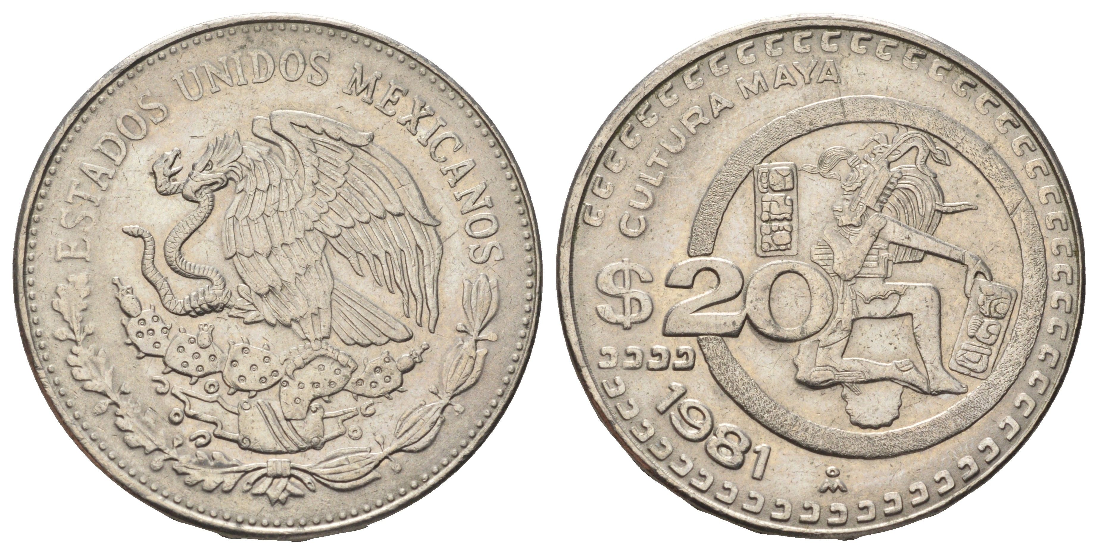 Мексика 20 песо 1981 культура KM 486 медно-никель 4162-133