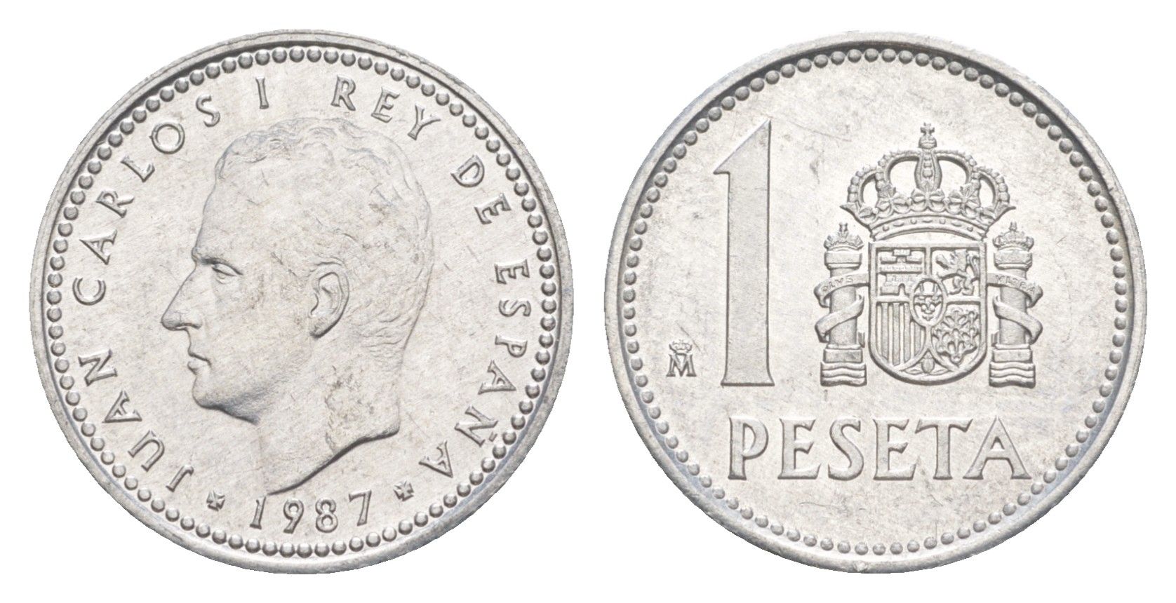 Испания 1 песета 1987 M, Хуан Карлос I (1975-2014) KM 821 алюминий 4623-954