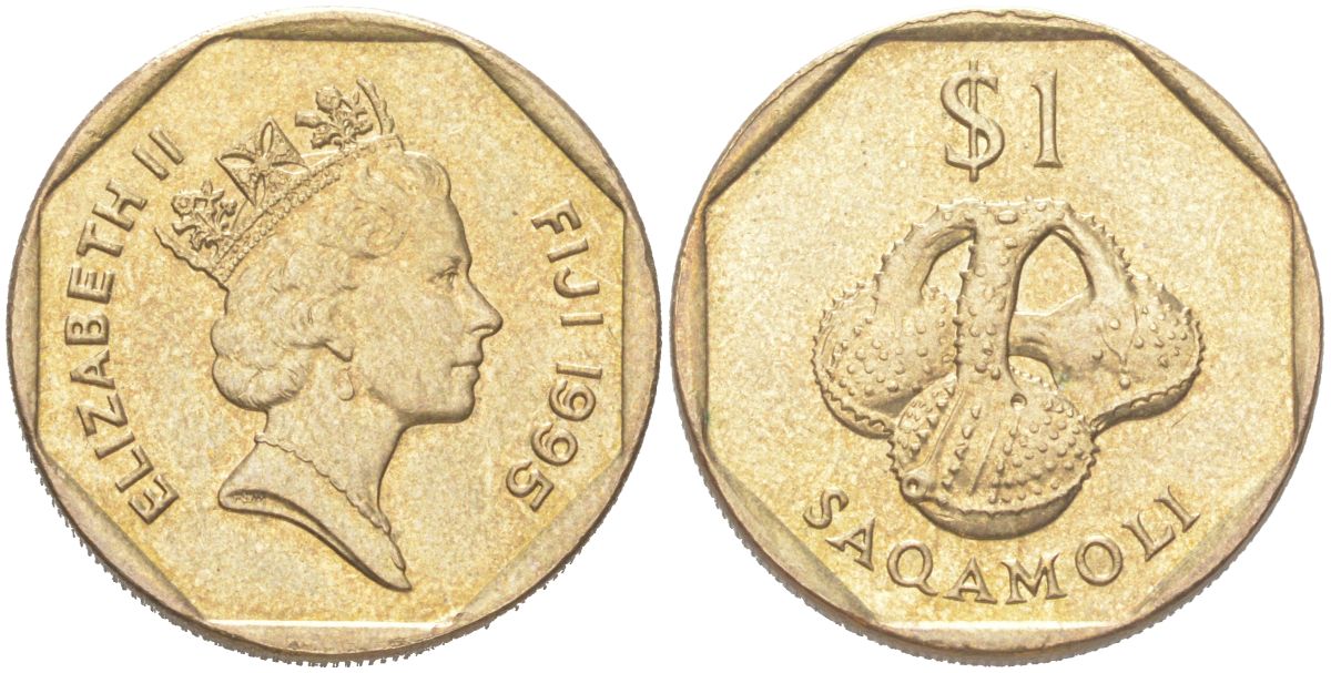 Фиджи 1 доллар 1995 сосуд для воды Saqamoli KM 73 алюминиевая бронза UNC 4128-1144