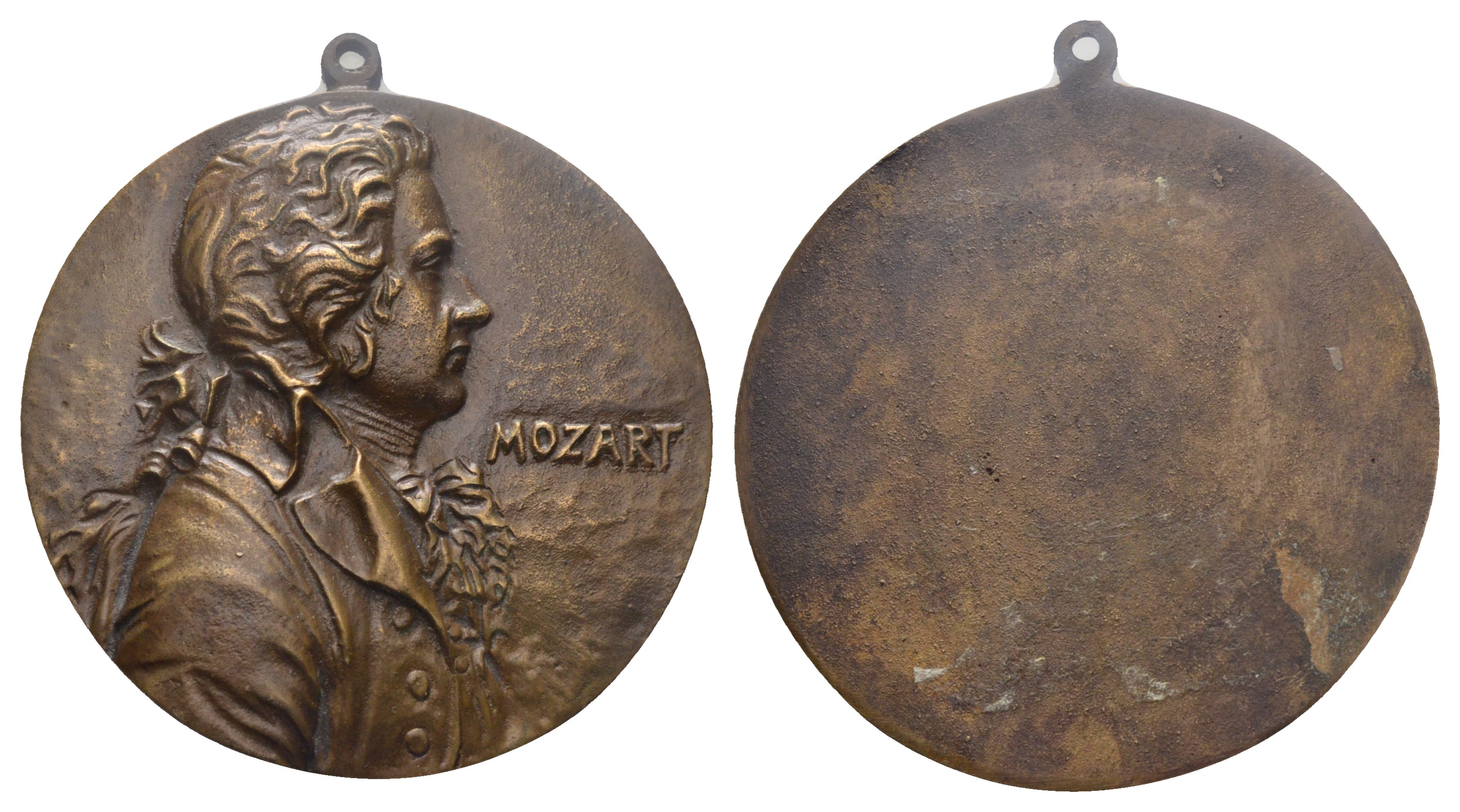 Австрия медаль ND Вольфганг Амадей Моцарт, с ушком, 87 мм, 185 гр.  бронза    10-004-15