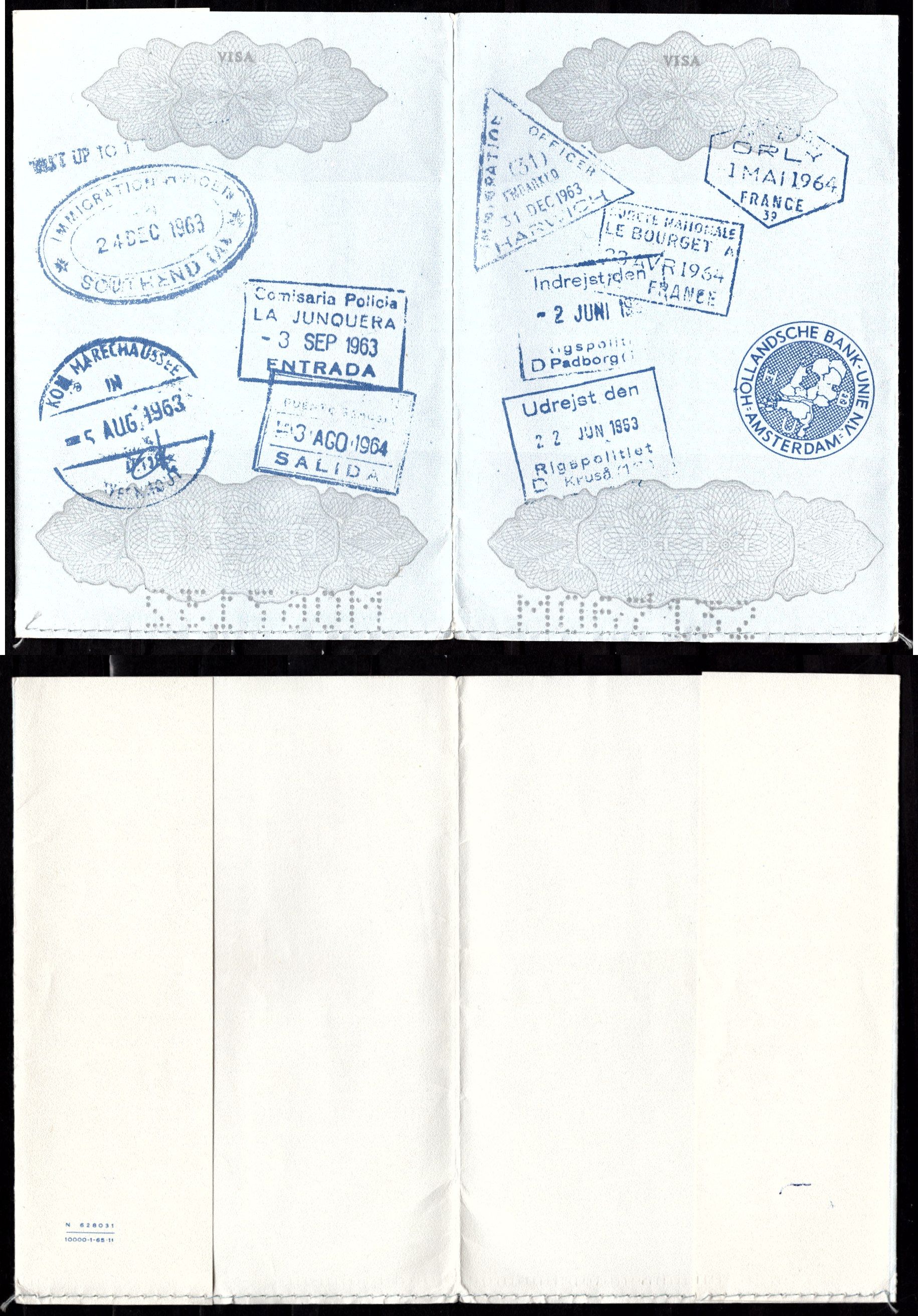 Европа обложка на паспорт 1953-1964 бумага 6289-4-2-1