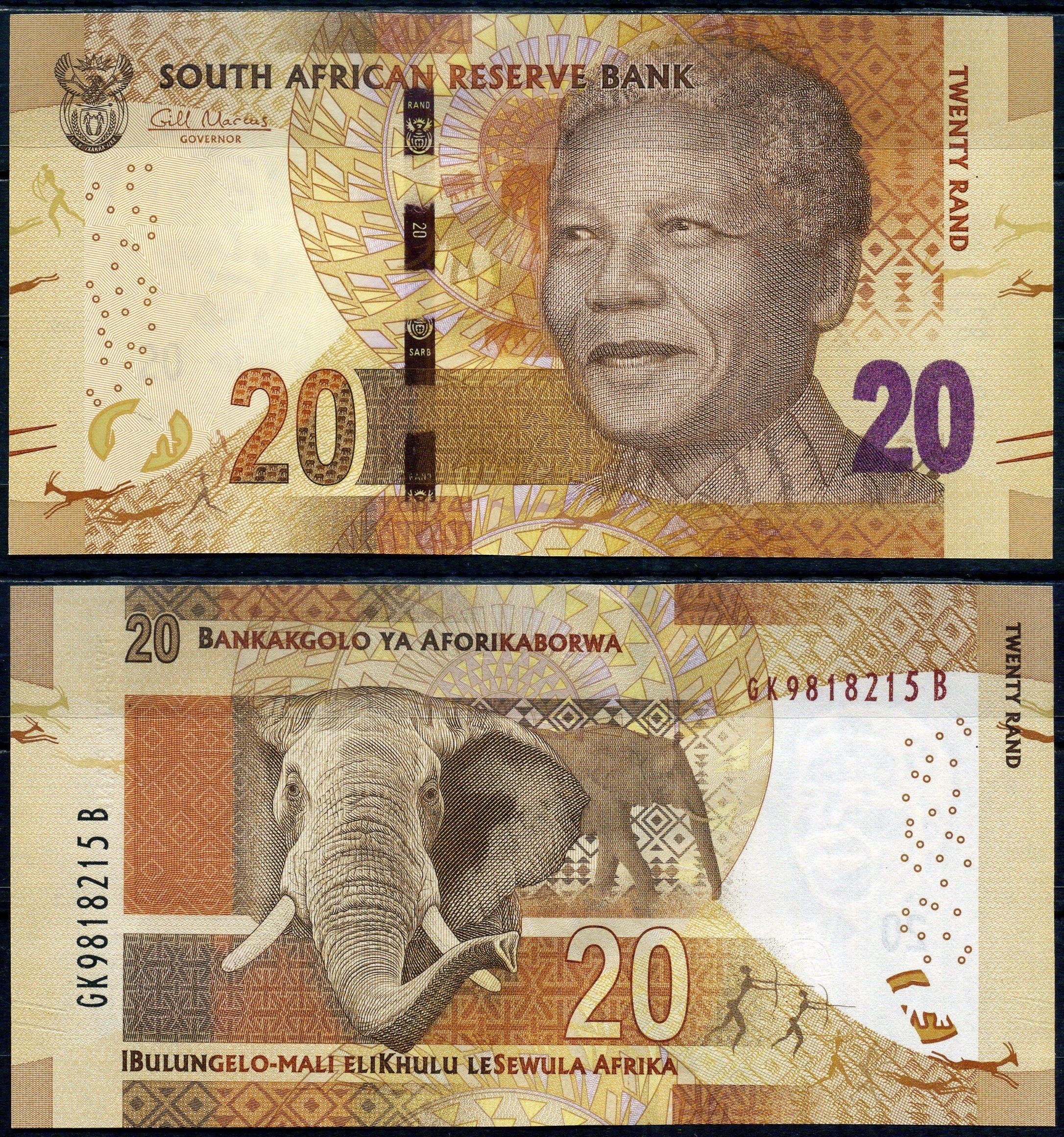 ЮАР 20 рандов ND (2013-2016) Pick 139 a бумага UNC (пресс) 7214-35-3-2