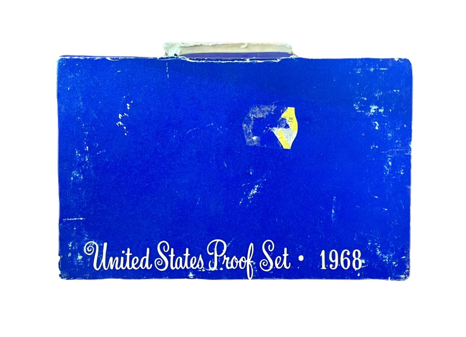 США набор из 5 монет (1, 5, 10 (дайм), 25 (квотер, 1/4 доллара) и 50 (1/2 доллара) центов) 1968 в оригинальной упаковке KM PS126 (164a, A192, 195a, 201 и 202a) PROOF 8-2-06-77