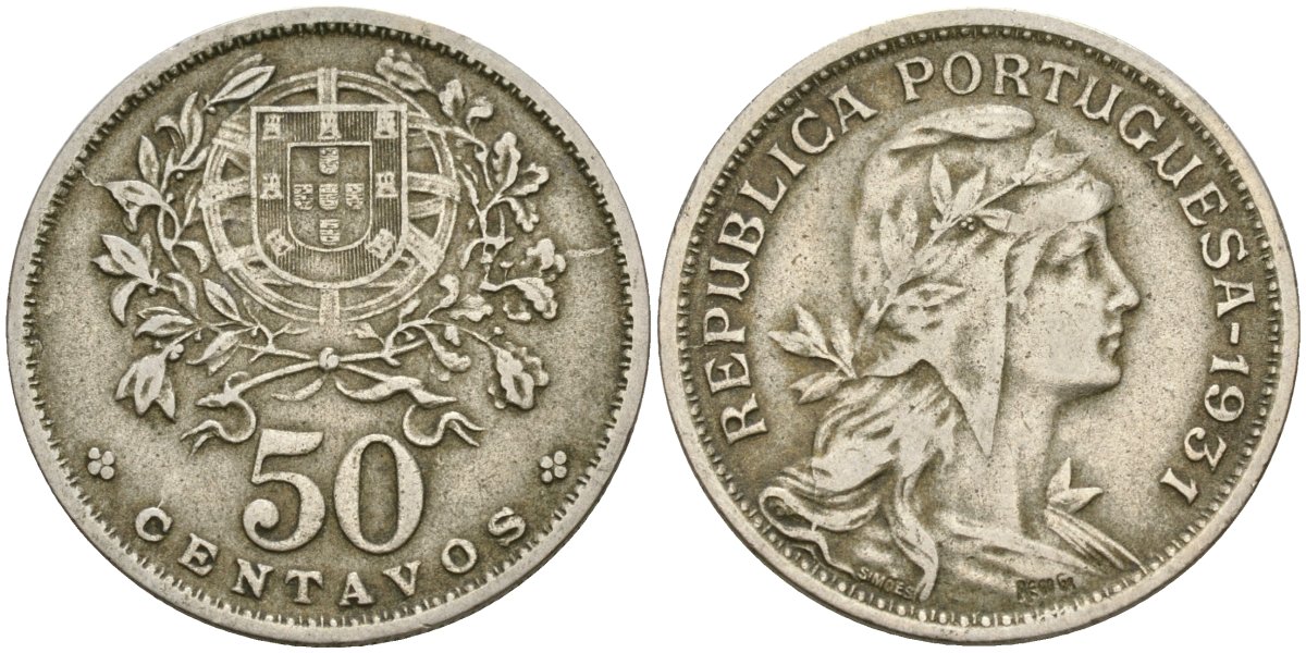 Португалия 50 сентаво 1931 KM 577 медно-никель 4171-1034