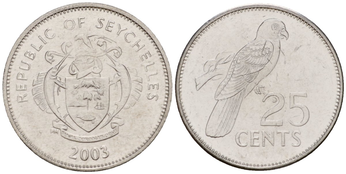 Сейшельские Острова 25 центов 2003 PM KM 49.4 сталь плакированная никелем UNC 44-1065