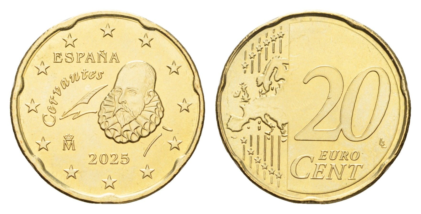 Испания 20 евроцентов 2025 тираж 2.500 экземпляров KM 1148 нордик BU 4669-227