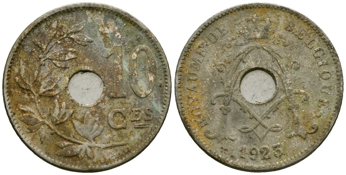 Бельгия 10 сантимов 1923 Belgique KM 85 медно-никель 4172-937