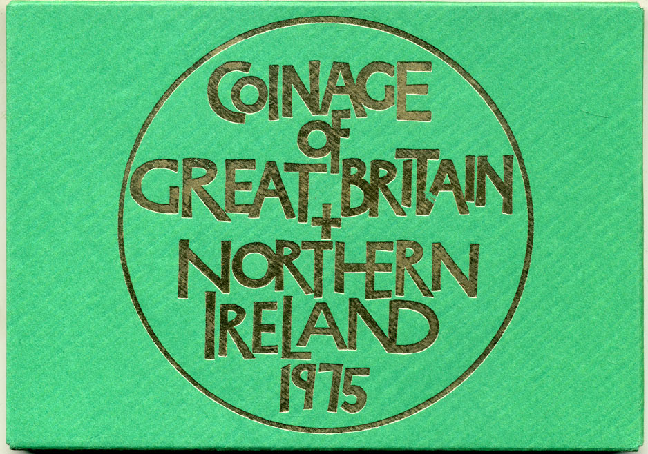 Великобритания официальный набор из 6 монет + жетон монетного двора 1975 в оригинальной пластиковой упаковке KM PS 31 PROOF  7-5-6-09