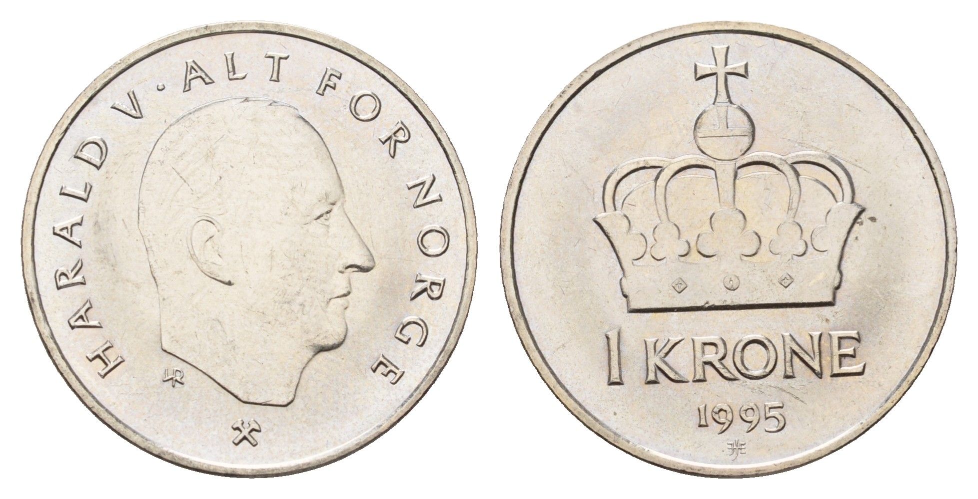 Норвегия 1 крона 1995 Харальд V (1991-) KM 436 медно-никель UNC 23-626