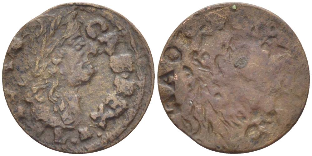 Польша 1 солид (шелаг, шиллинг) 1660 Ян II Казимир Ваза (1649-1668), боратынка, залипуха , вес 0,99 гр. KM 110 медь 66-737