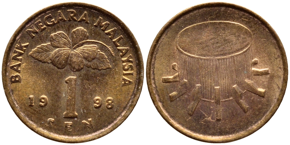 Малайзия 1 сен 1998 KM 49 сталь плакированная медью 4387-166