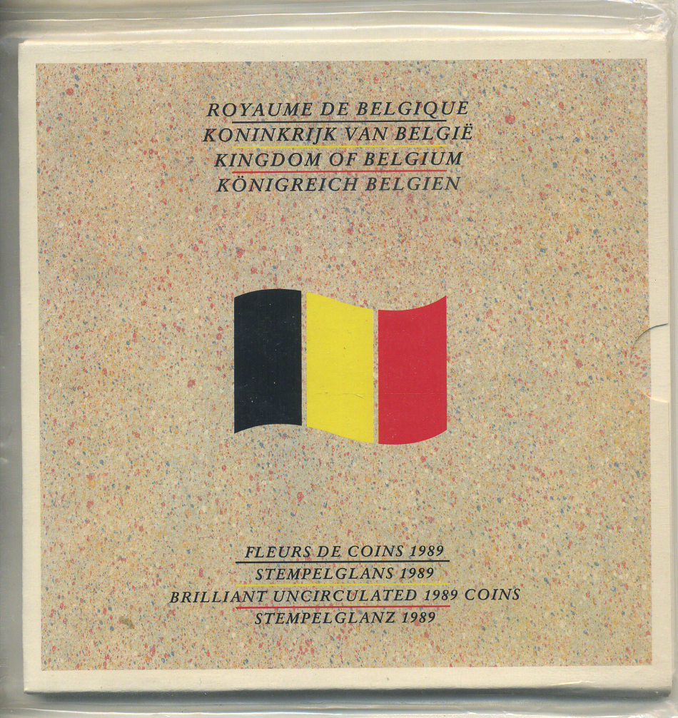 Бельгия набор из 10 монет + жетон 1989 Belgie-Belgique, королевский монетный двор Бельгии, в оригинальном буклете, в запайке KM MS 1 UNC 6-6-2-24
