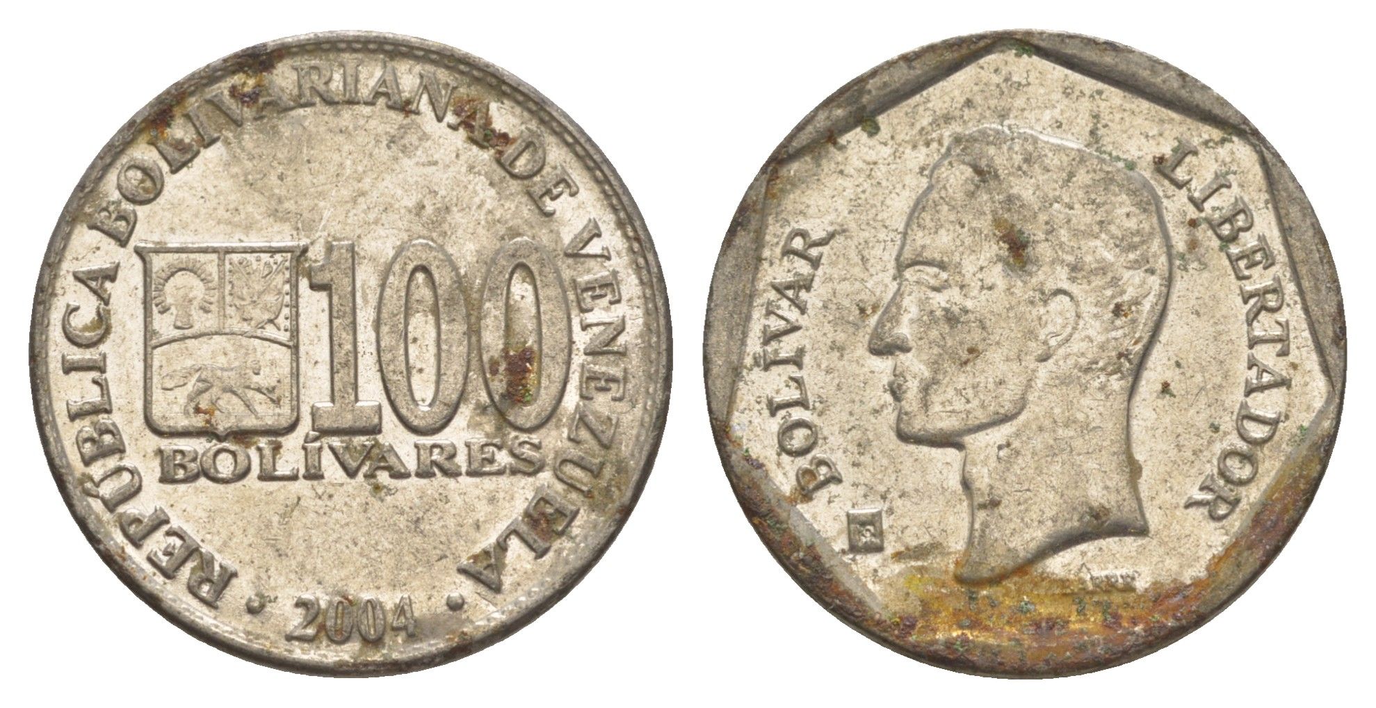 Венесуэла 100 боливаров 2004 Симон Боливар Y 83 сталь плакированная никелем 4605-523