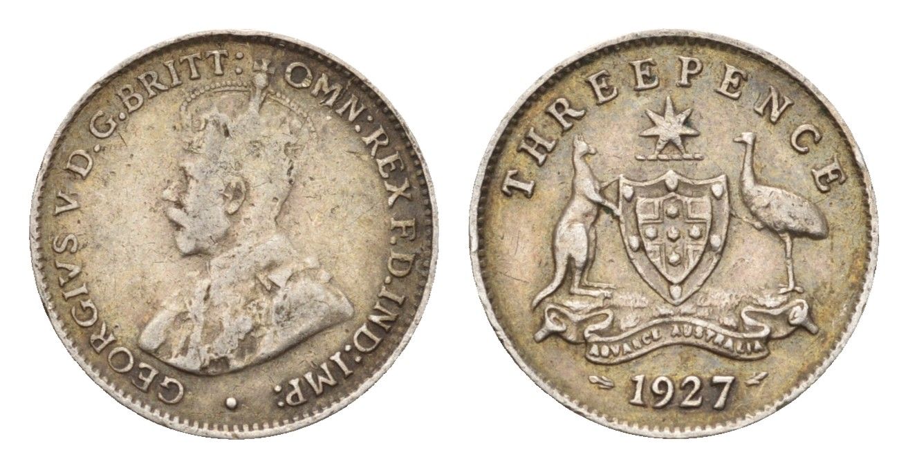 Австралия 3 пенса 1927 Георг V (1910-1936) KM 24 серебро 4669-644