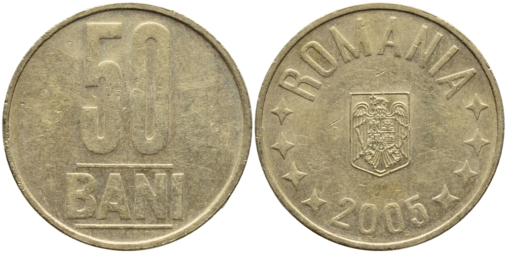 Румыния 50 бани 2005 KM 192 латунь 4383-312