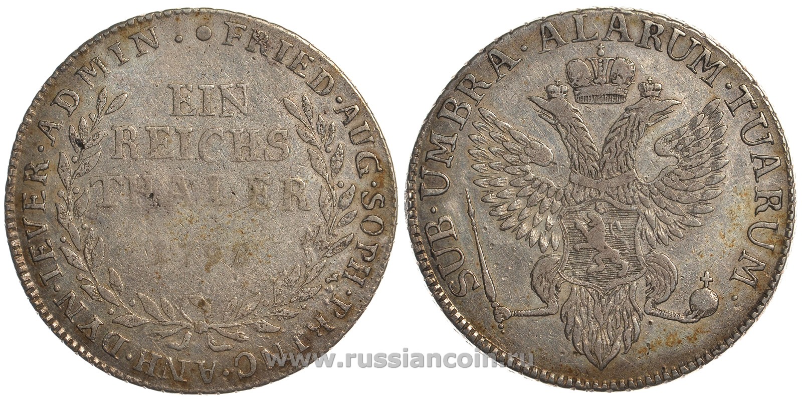 Йевер 1 талер 1798 Павел I, Русское правление KM 16, Dav. 2363 серебро 00-000-00