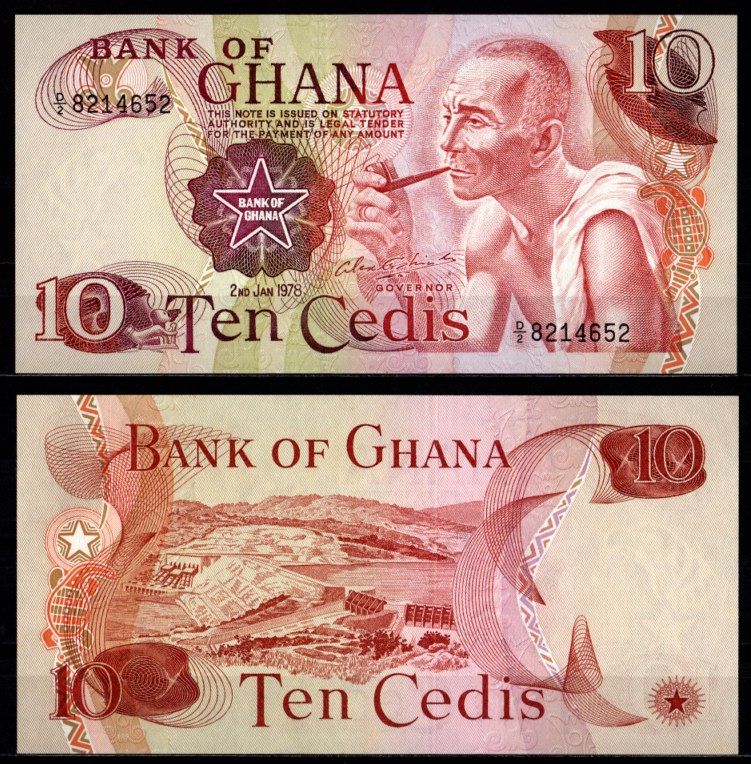 Гана 10 седи 1978 Pick 16 f бумага UNC (пресс) 7217-4-1-2