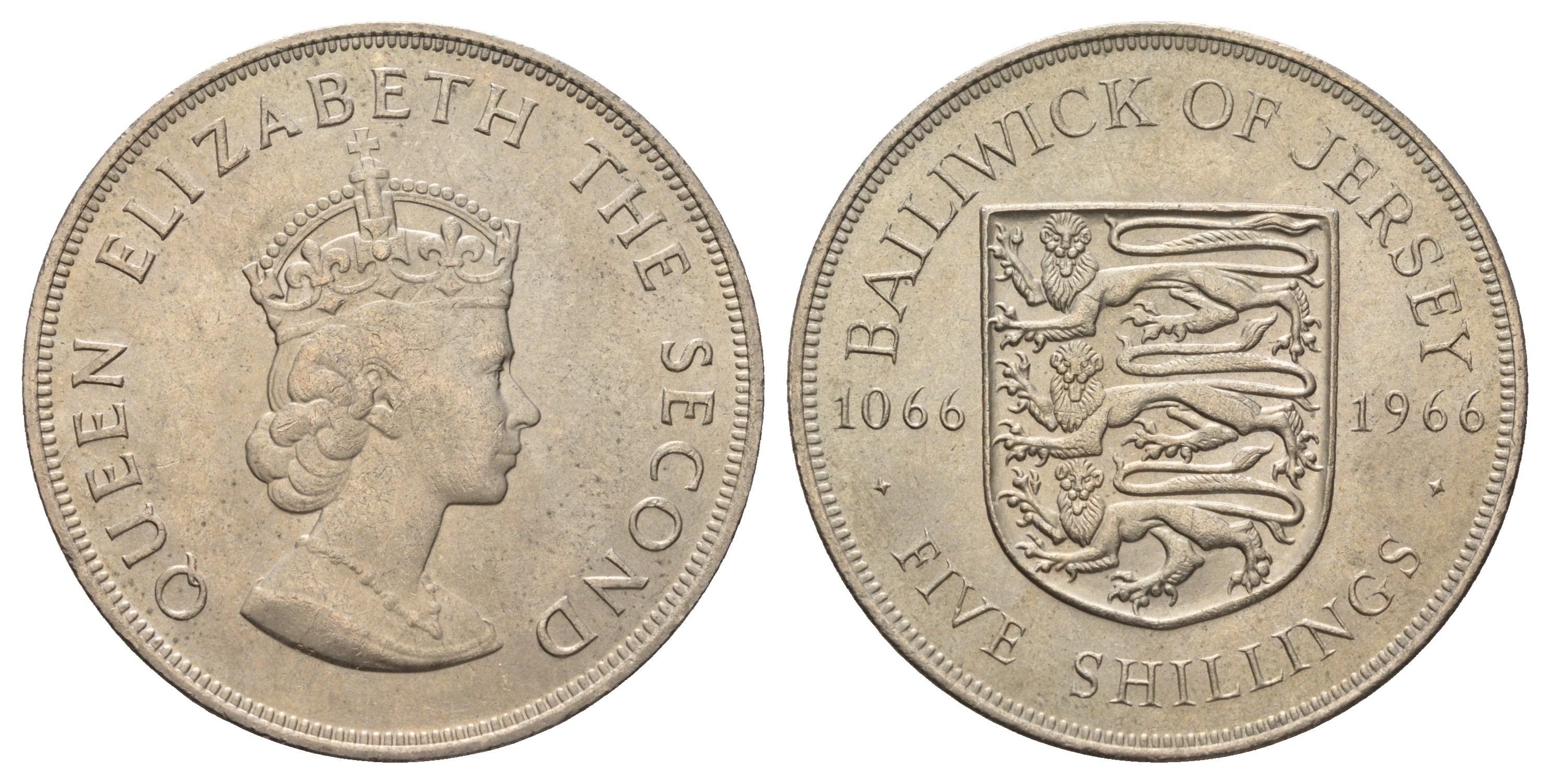 Джерси 5 шиллингов 1966 900 лет битве при Гастингсе, в запайке, тираж 30.000 экземпляров KM 28 медно-никель BU 74-1035