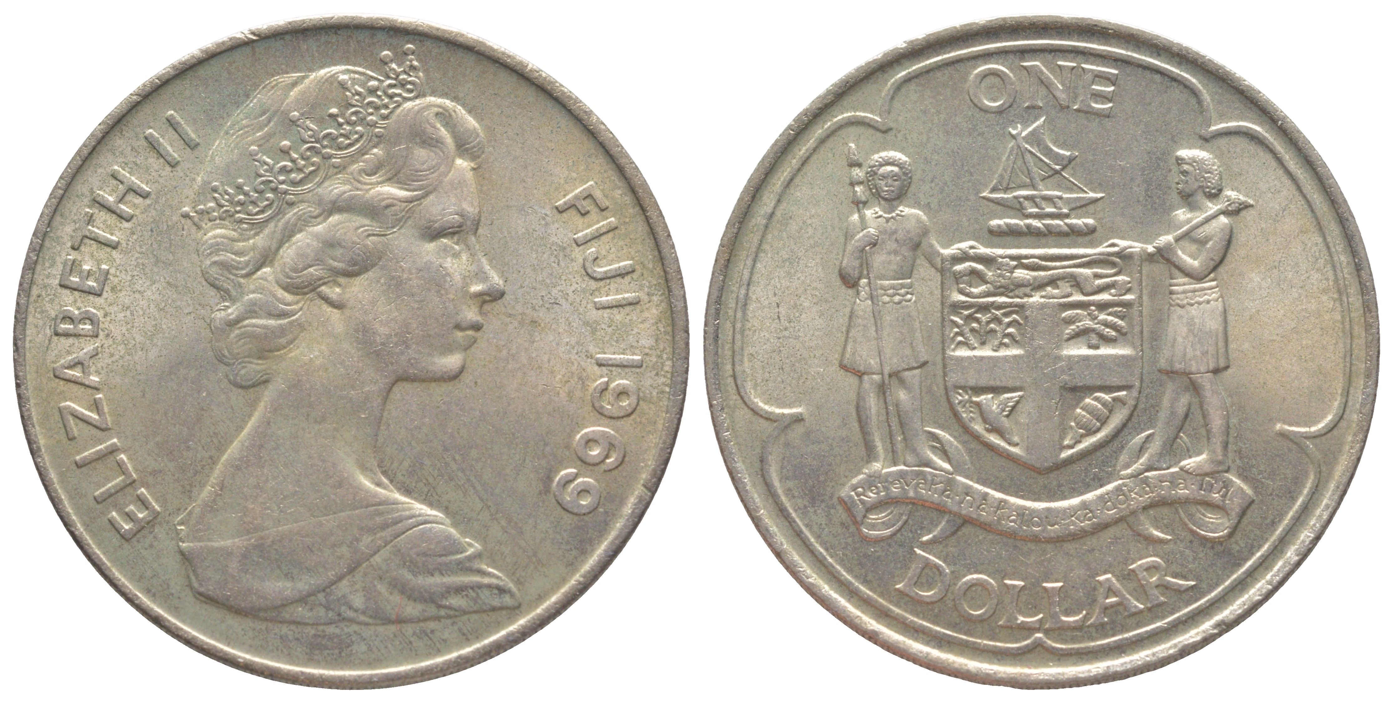 Фиджи 1 доллар 1969 KM 32 медно-никель UNC 00-1067-7-32