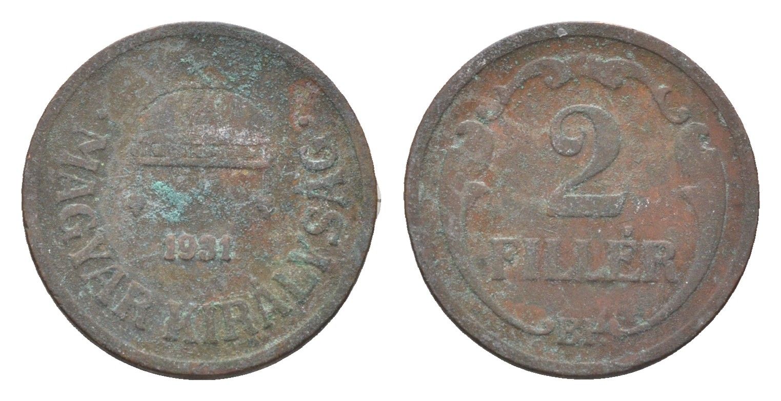 Венгрия 2 филлера 1931 BP KM 506 бронза 4665-434