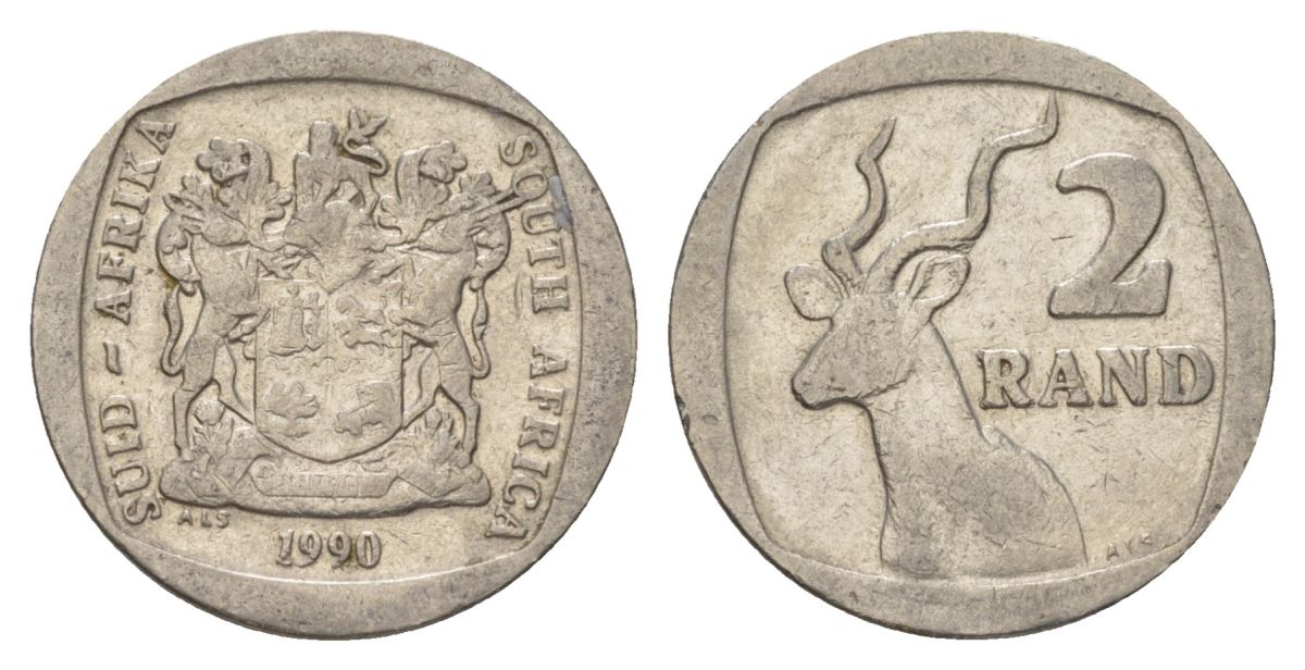 ЮАР 2 ранда 1990 KM 139 медь плакированная никелем 4626-1117