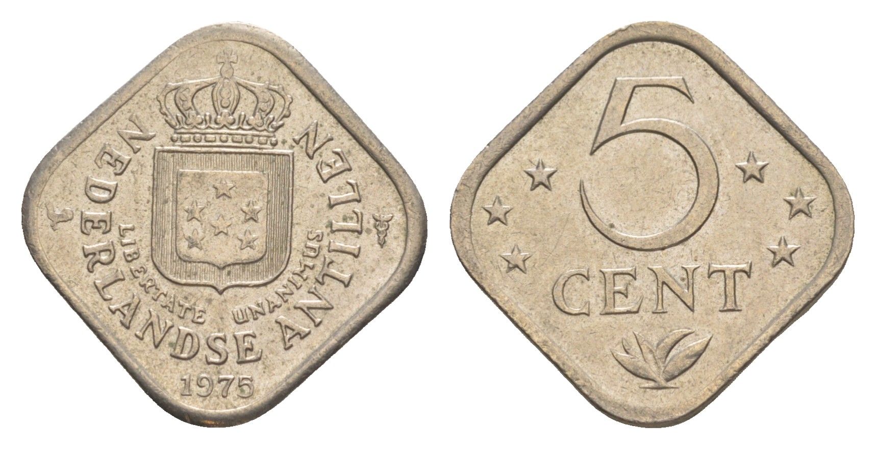 Нидерландские Антильские острова (Нидерландские Антилы) 5 центов 1975 KM 13 медно-никель aUNC 4613-261