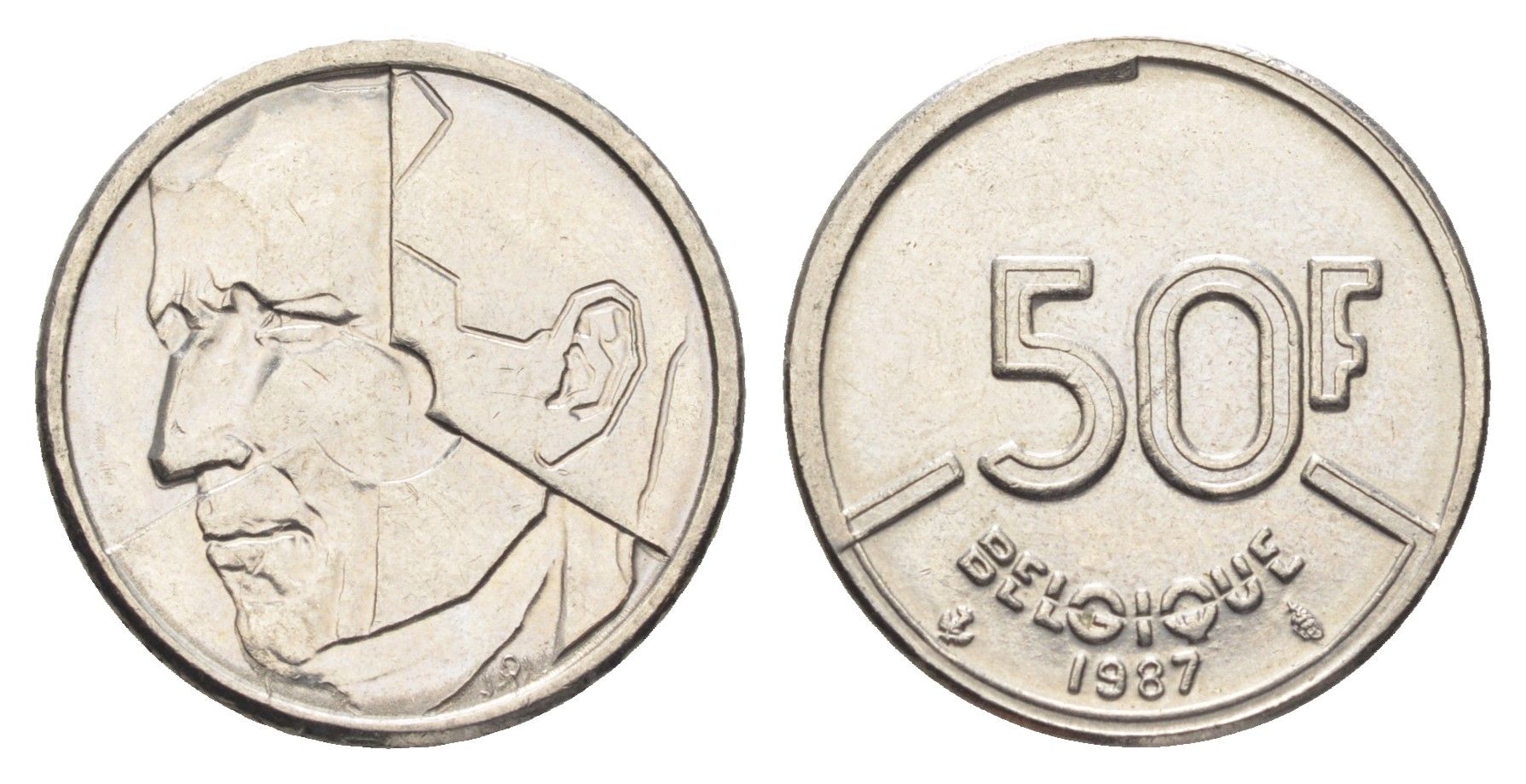 Бельгия 50 франков 1987 Belgique, Бодуэн I (1951-1993) KM 168 никель 4706-117