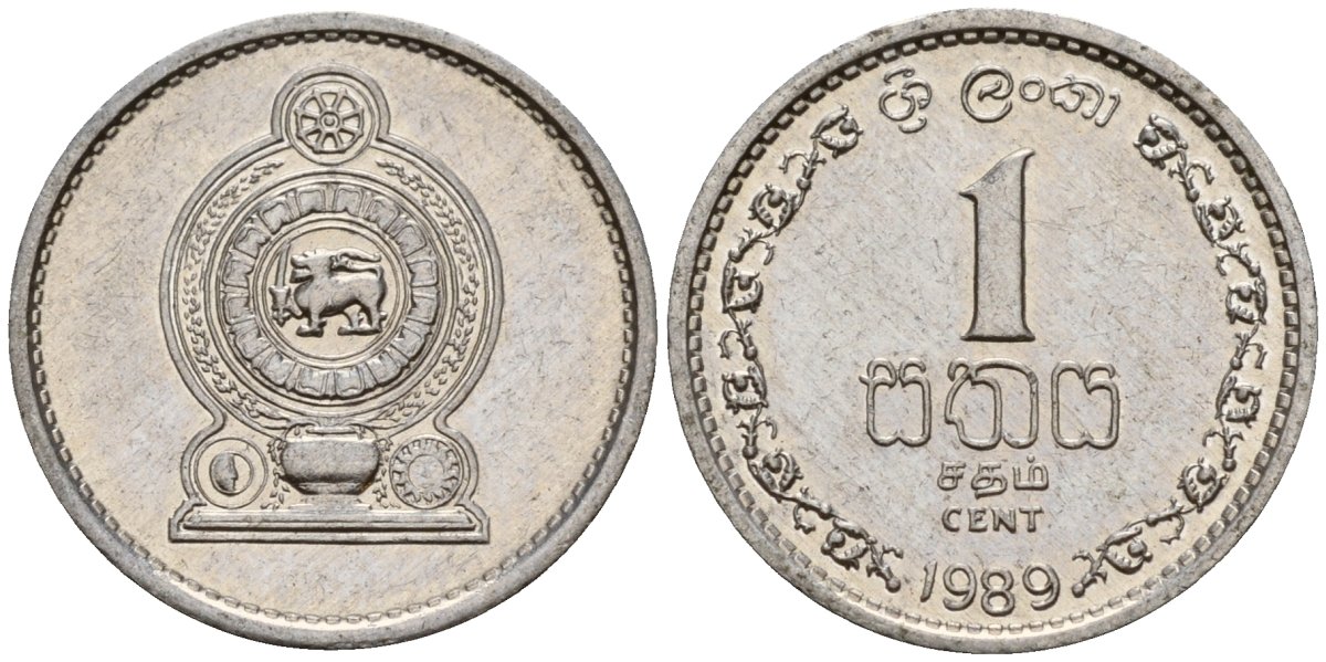Шри-Ланка 1 цент 1989 KM 137 алюминий 4154-854