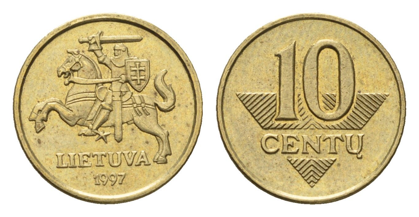 Литва 10 центов (сентов) 1997 KM 106 никель латунь 4689-1116