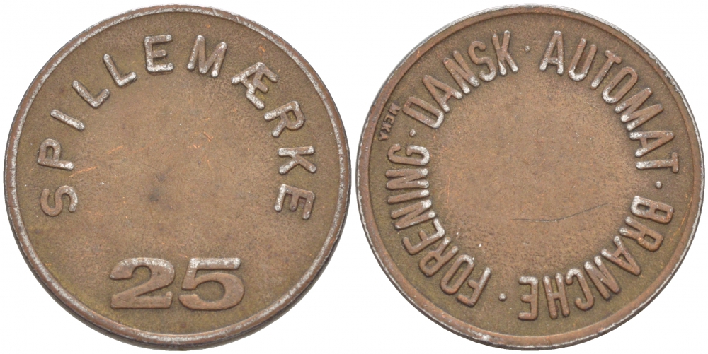 ДАНИЯ ЖЕТОН ИГРОВОЙ ND ЯРМАРКА РАЗВЛЕЧЕНИЙ 25, SPILLENMAERKE желтый металл 4544-927