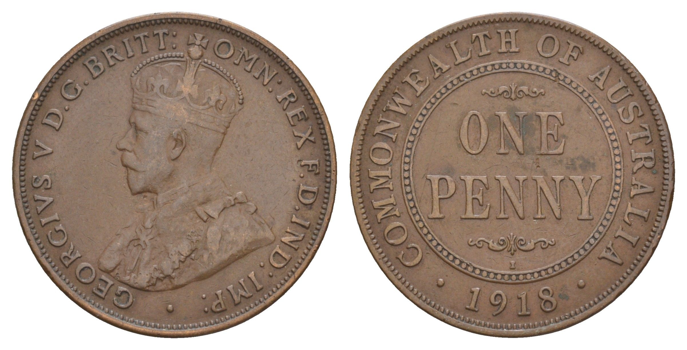 Австралия 1 пенни 1918 I, Георг V (1910-1936) KM 23 бронза 4653-643