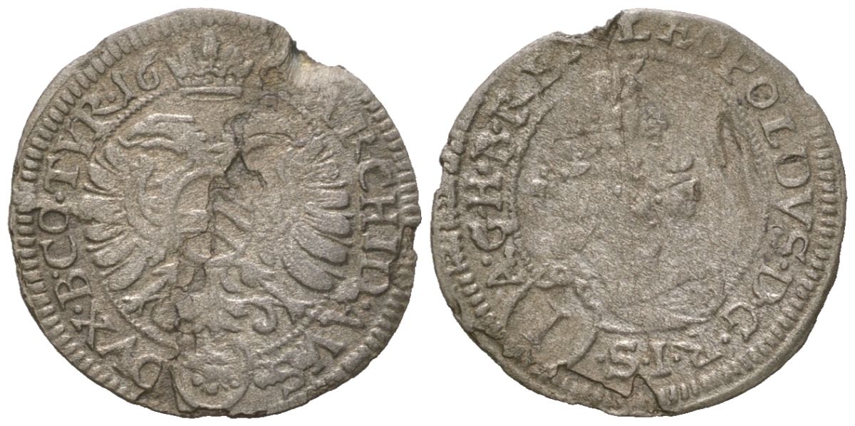 Австрия 1 крейцер 166? Леопольд I (1658-1705( KM 1229 серебро 4617-336