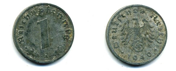 ГЕРМАНИЯ 1 РЕЙХСПФЕННИГ 1940 A цинк 46-2319