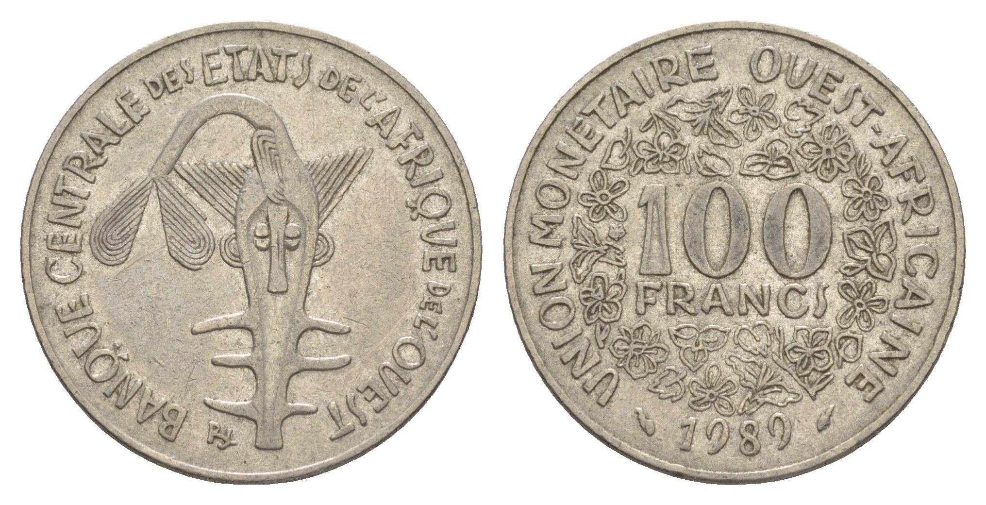 Западная Африка (BCEAO) 100 франков 1989 KM 4 никель 4619-333