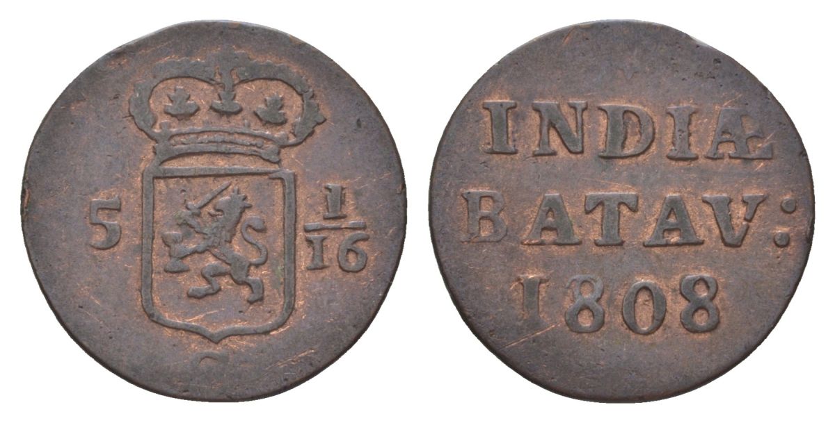 Нидерландская Восточная Индия, Голландия (Holland) 1 дуит 1808 KM 76 медь 4623-1136
