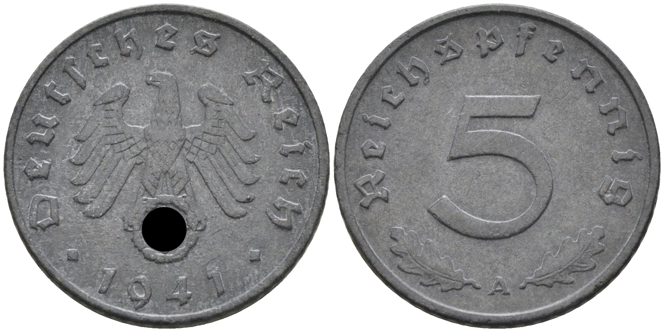 Германия 5 рейхспфеннигов 1941 А, KM 100, J. 370 цинк 4589-124