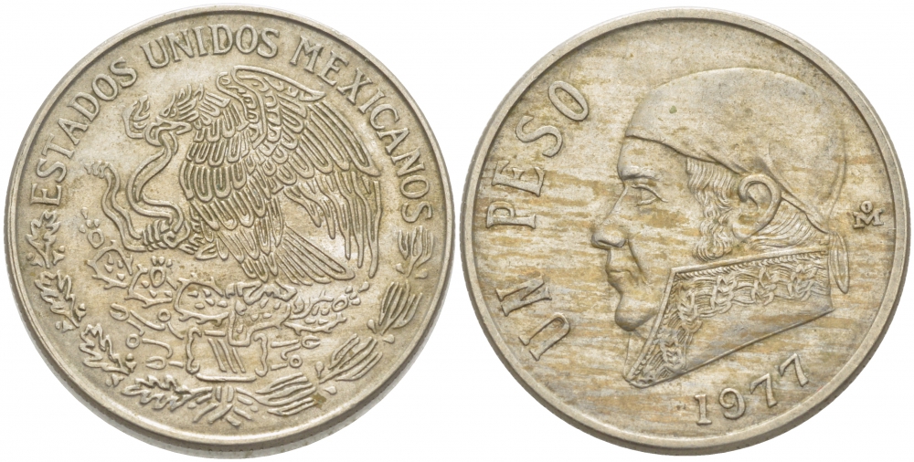 Мексика 1 песо 1977 Хосе Мария Морелос KM 460 медно-никель 4403-945