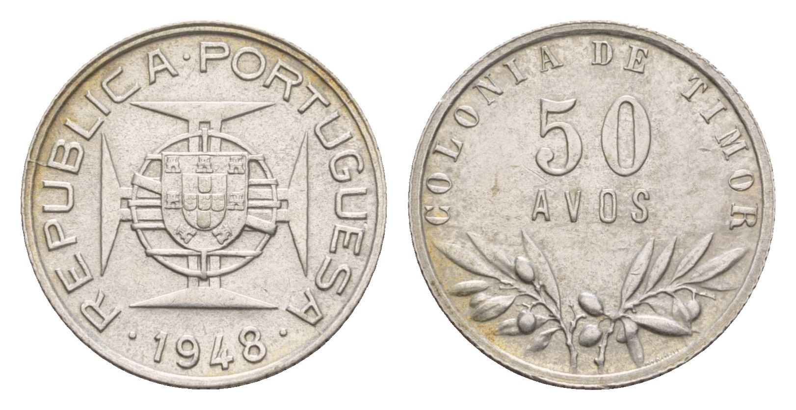 Португальский Тимор 50 аво 1948 KM 7 серебро 413-1543